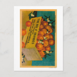 Greetings from California, Box of OrangesState Postcard