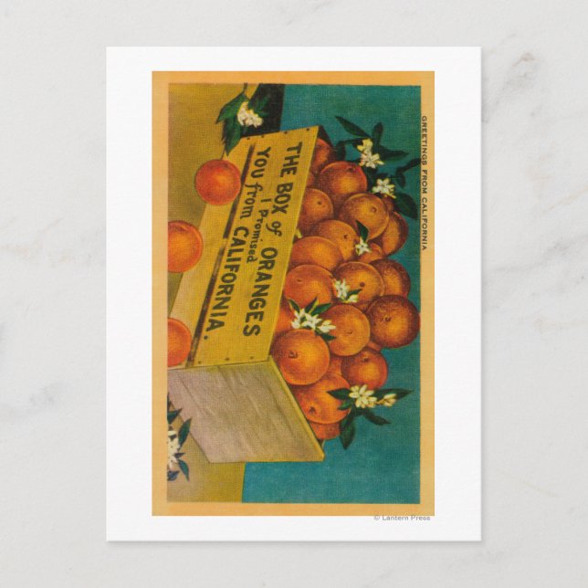 Greetings from California, Box of OrangesState Postcard (Front)