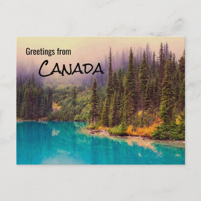 Greetings from Canada Rustic Landscape Postcard (Front)