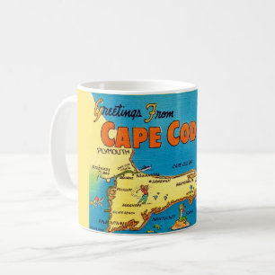 Greetings From Cape Cod Map Coffee Mug