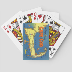 Greetings From Cape Cod Map Ploaying Cards