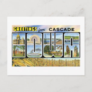 Greetings from Cascade, Iowa! Postcard