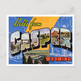Greetings from Casper, Wyoming Vintage Travel Postcard