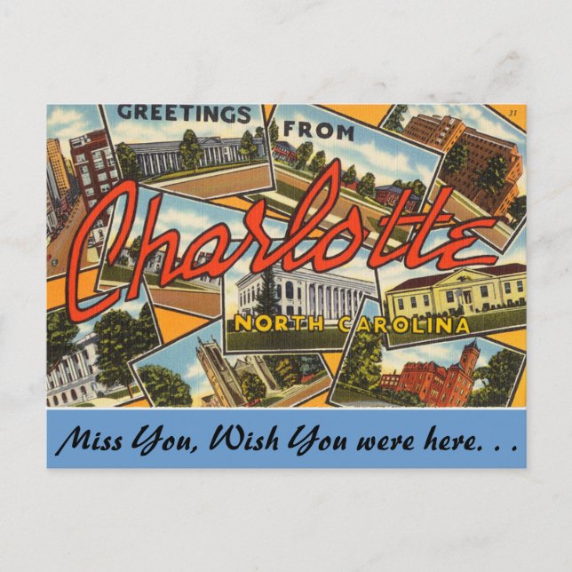 Greetings from Charlotte Postcard (Front)