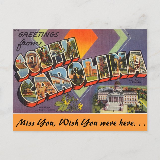 Greetings from Cherry South Carolina Postcard (Front)