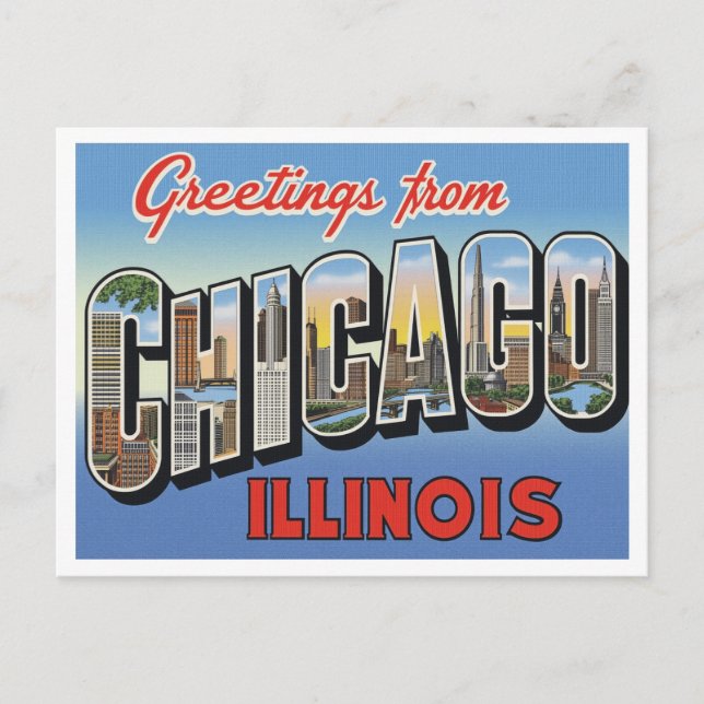 Greetings from Chicago IL Postcard (Front)