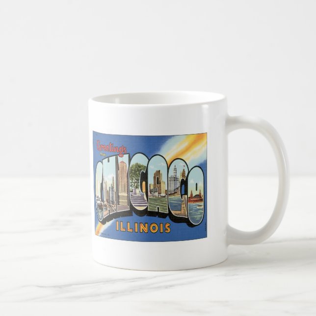 Greetings From Chicago Illinois Coffee Mug (Right)