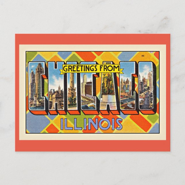 Greetings from Chicago, Illinois Invitation Postcard (Front)