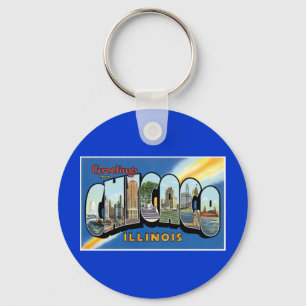 Greetings from Chicago, Illinois! Key Ring