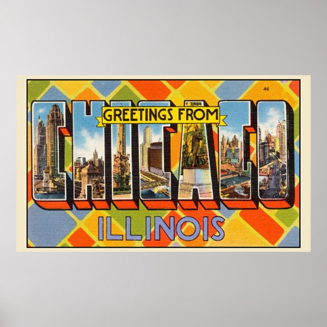 Greetings from Chicago, Illinois, Poster (Front)