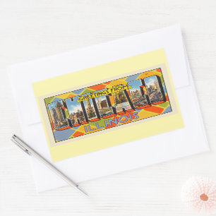 Greetings from Chicago, Illinois, Rectangular Sticker