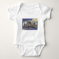 Greetings from Chicago Large Letter vintage theme