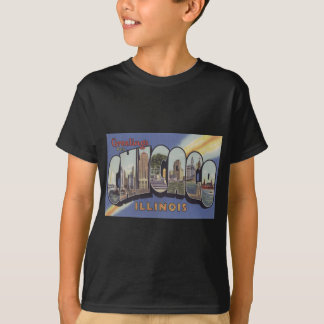 Greetings from Chicago Large Letter vintage theme T-Shirt