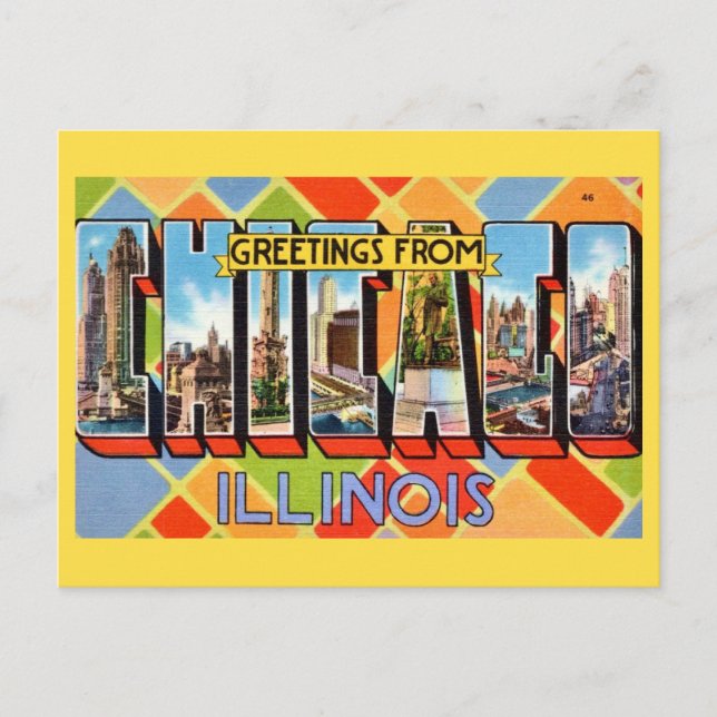  Greetings from Chicago Postcard (Front)