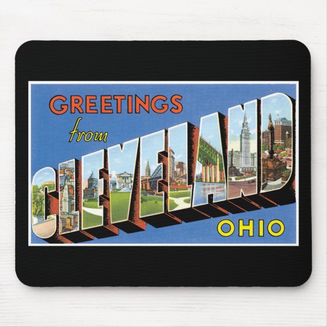 Greetings from Cleveland, Ohio! Mouse Pad (Front)
