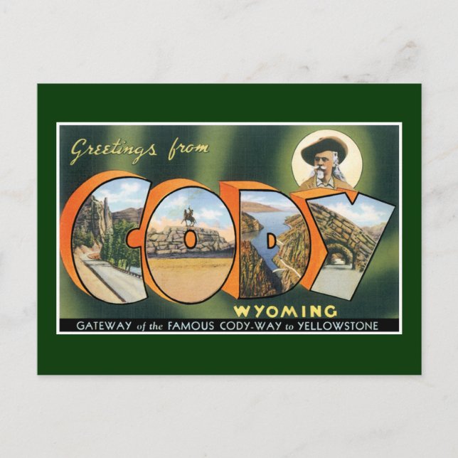 Greetings from Cody, Wyoming! Vintage Post Card (Front)