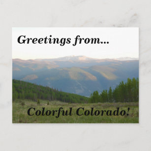 Greetings from Colourful Colorado! Mountain Range Postcard