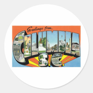 Greetings from Columbia, SC Classic Round Sticker