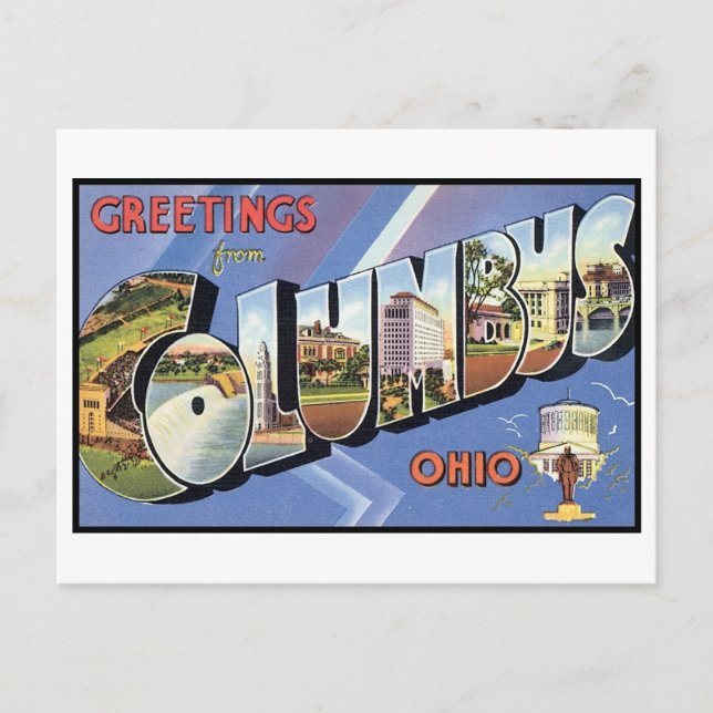 Greetings From Columbus Postcard (Front)