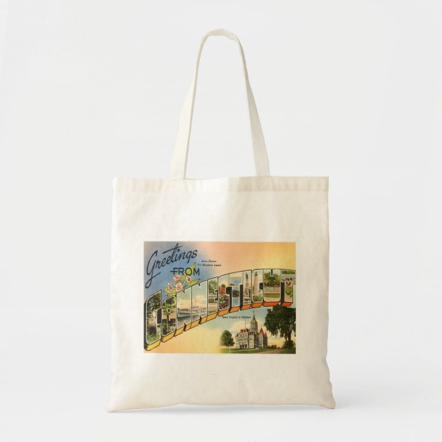 Greetings From Connecticut Tote Bag (Front)