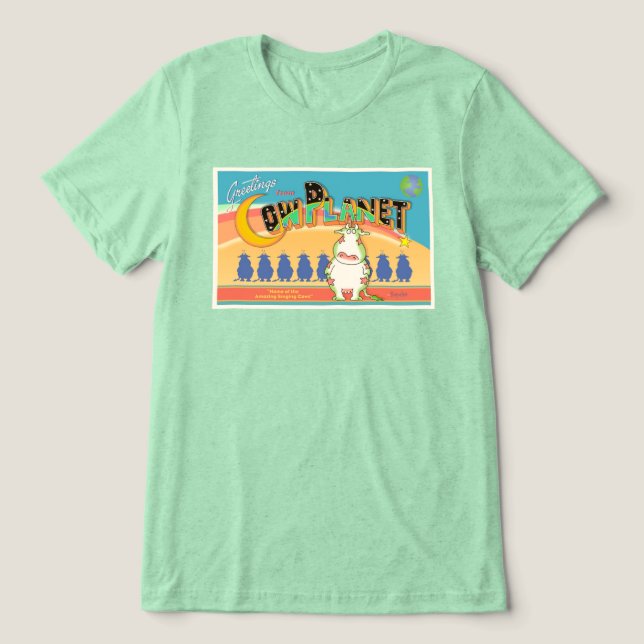 GREETINGS FROM COW PLANET Boynton Tri-Blend Shirt (Design Front)