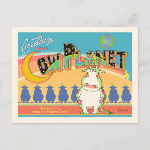 GREETINGS FROM COW PLANET POSTCARD