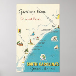Greetings from Crescent Beach Grand Strand Poster