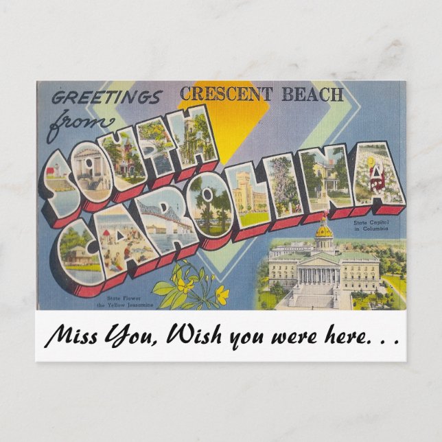 Greetings from Crescent Beach, South Carolina Postcard (Front)
