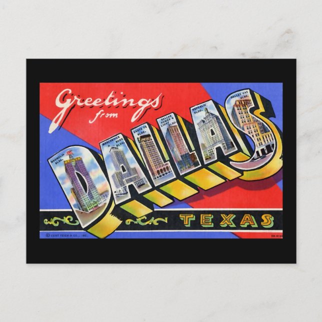 Greetings from Dallas Texas Postcard (Front)