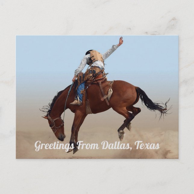Greetings From Dallas, Texas Rodeo Postcard (Front)