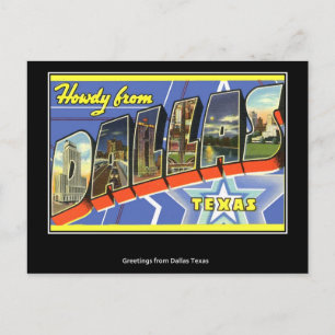 Greetings from Dallas Vintage Postcard