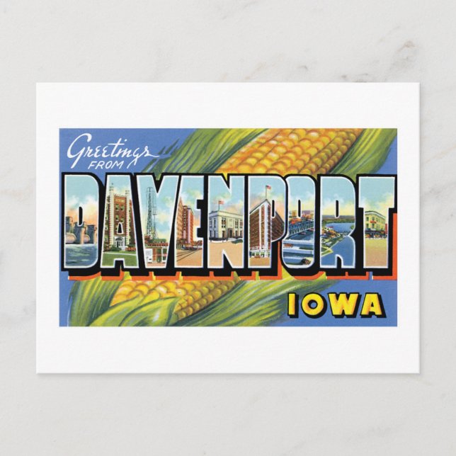 Greetings from Davenport, Iowa! Postcard (Front)