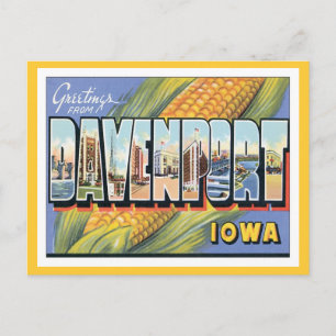 Greetings From Davenport Iowa Postcard