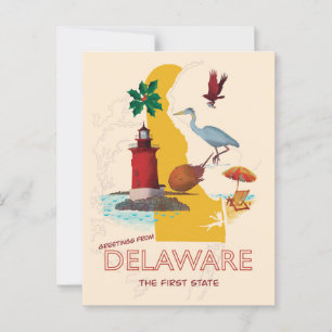 Greetings from Delaware Postcard