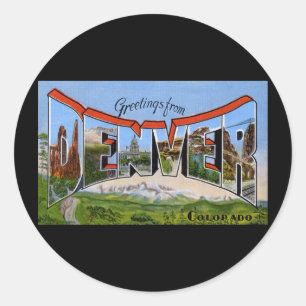 Greetings from Denver Colorado Classic Round Sticker