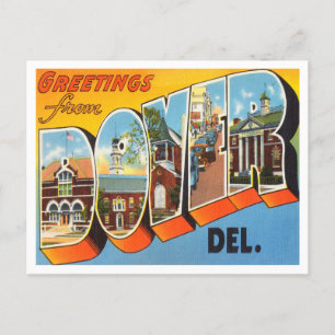Greetings from Dover, Delaware Vintage Travel Postcard