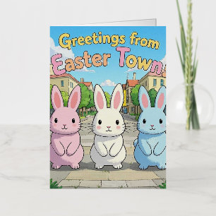Greetings from Easter Town Celebration Foil Greeting Card