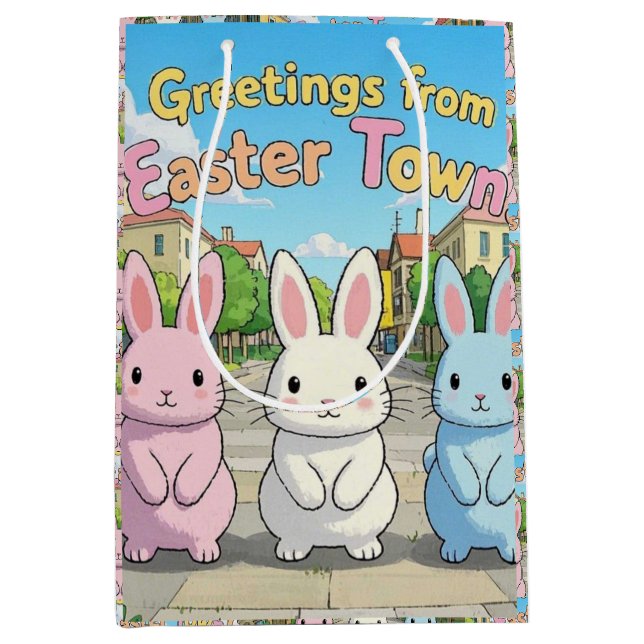 Greetings from Easter Town Celebration  Medium Gift Bag (Front)