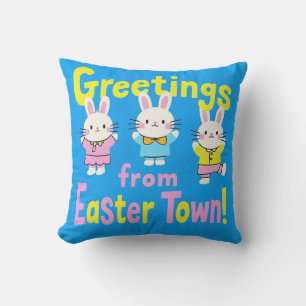 Greetings from Easter Town Cushion
