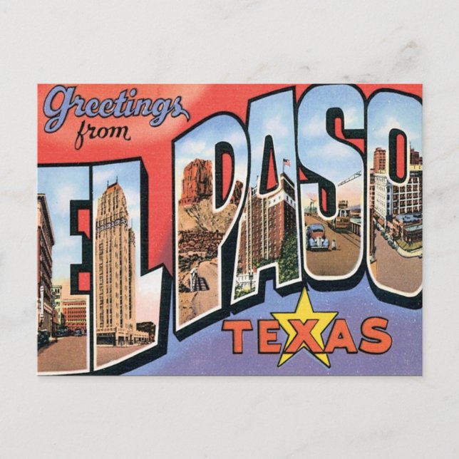 Greetings From EL Paso,Texas Postcard (Front)