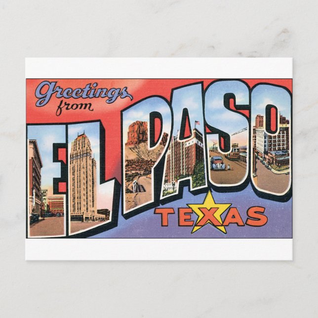 Greetings from El Paso, Texas! Postcard (Front)