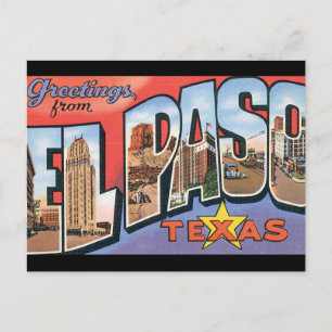 Greetings from El Paso Texas_Vintage Travel Poster Postcard
