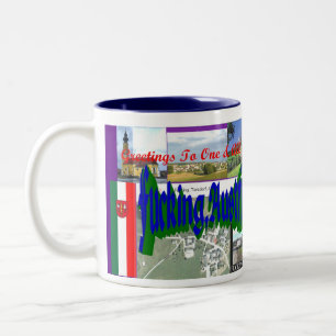 Greetings from F*cking, Austria Two-Tone Coffee Mug