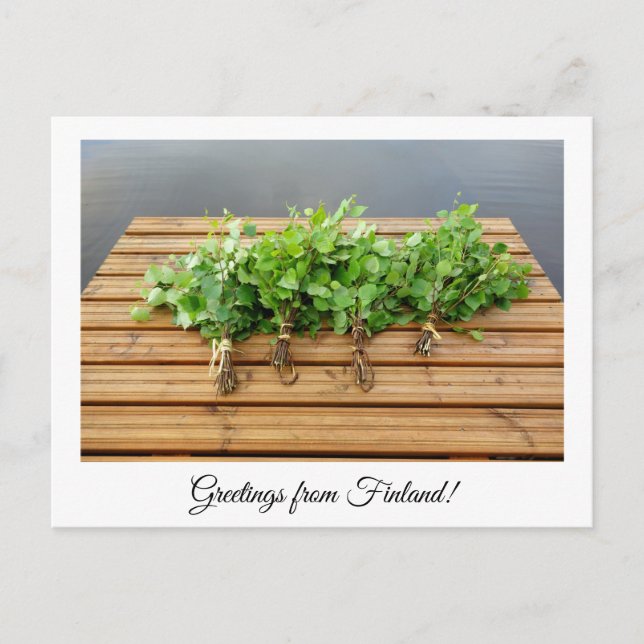 Greetings from Finland sauna postcard (Front)
