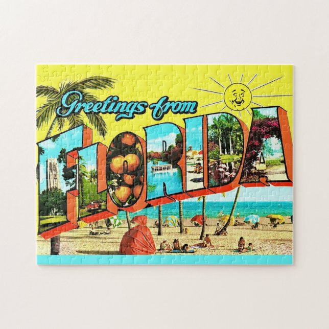 Greetings from Florida 11x14  Jigsaw Puzzle (Horizontal)