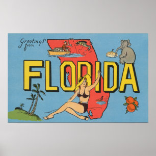 Greetings from Florida (Blue)Florida Poster