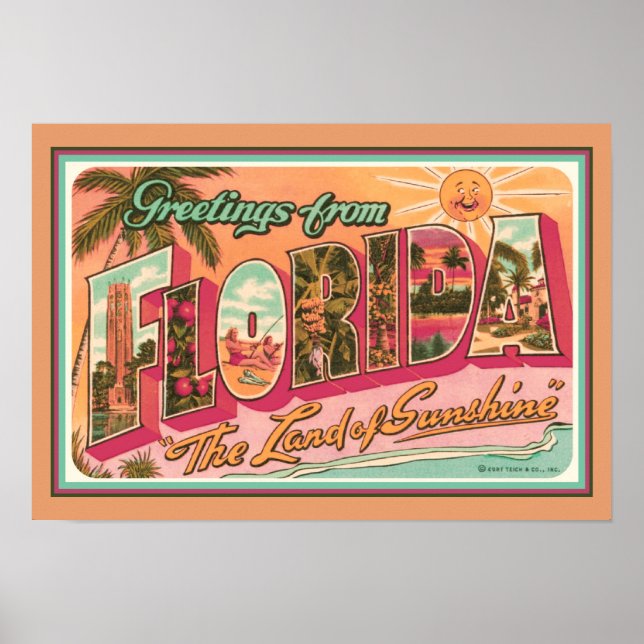 "Greetings from Florida" Nostalgic Poster (Front)