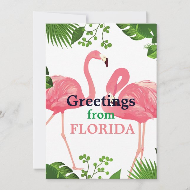 Greetings from Florida, tropical design Holiday Card (Front)