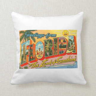 Greetings From Florida Vintage Postcard Cushion