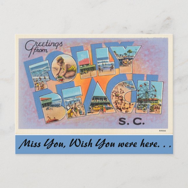Greetings from Folly Beach Postcard (Front)